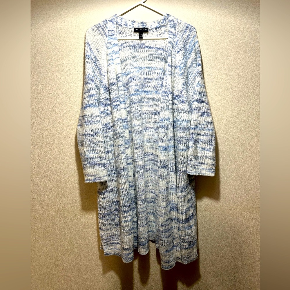 Lane Bryant blue and white cardigan size 22/24